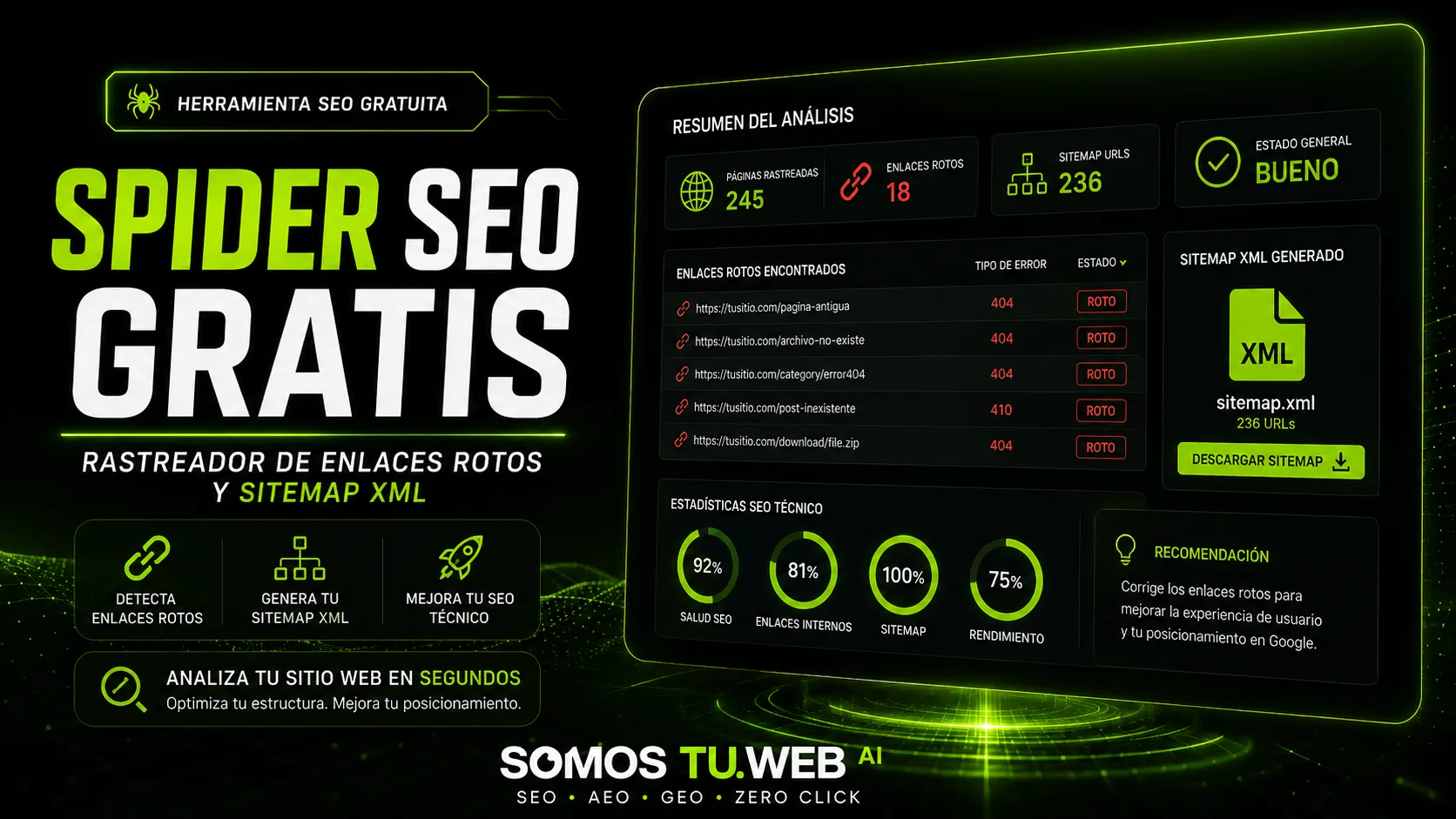 Spider SEO Gratis: Rastreador de Enlaces Rotos y Sitemap XML